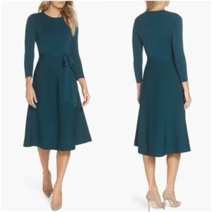 Eliza J Teal Long Sleeve Dress